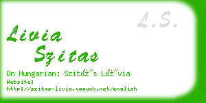livia szitas business card